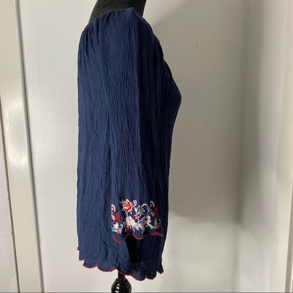 beachlunchlounge Navy Blue Embroidered Coverup Dress - Picture 9 of 13